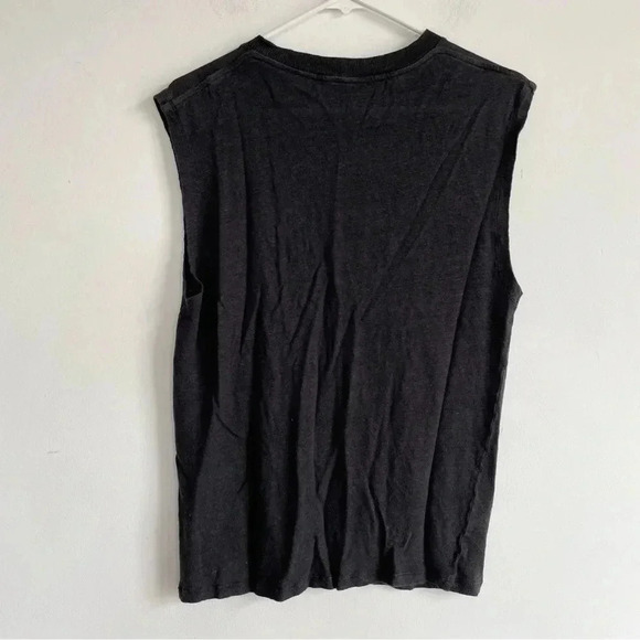 IRO Atimo Muscle Tee Linen Graphic Print Tank Top Crew Neck Tshirt Rose M - Picture 3 of 9